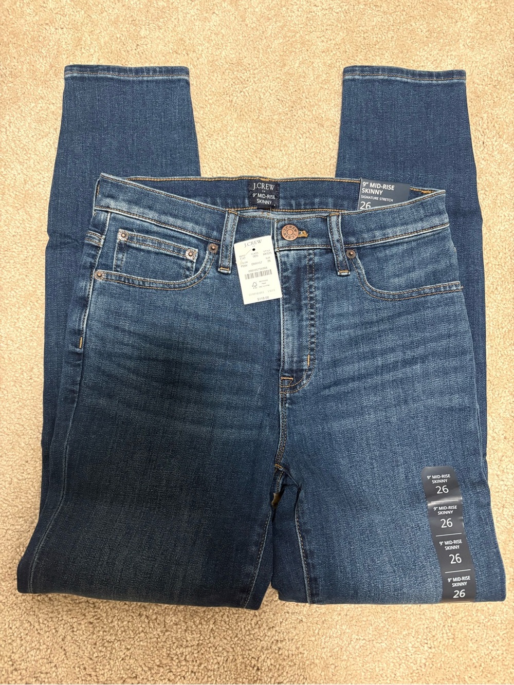 NWT J. Crew Factory Women’s 9” mid rise skinny jeans